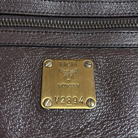 MCM Visetos Mini Handbg Leather and Canvas Brown/Tan - Picture 17 of 17